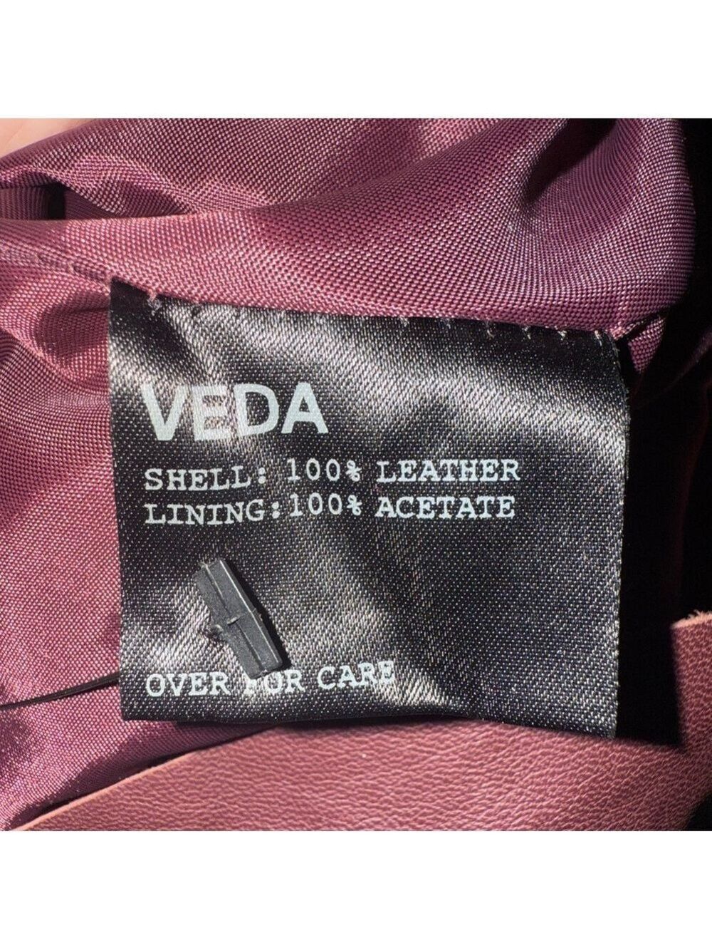 VEDA Maroon Leather mini skirt. Size small. - Picture 5 of 7
